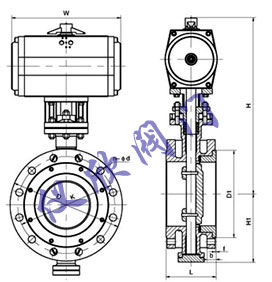 D643H氣動多條理硬密封法蘭蝶閥